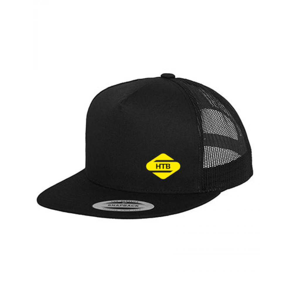 Flexfit-Schildkappe mit Netz Snapback HTB bedruckt (flacher Schirm)